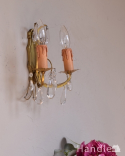 照明おしゃれ ウォールライト・ウォールランプ フランスの壁付けのシャンデリア（2灯）（Ｅ17シャンデリア球付） 