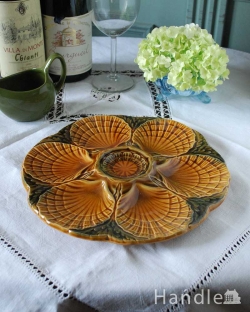 アンティーク雑貨 アンティーク食器 アンティーク雑貨、シェル型のアンティークプレート(オイスターディッシュ)