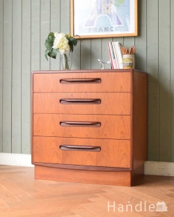 アンティーク家具 アンティークのチェスト 北欧デザインがカッコイイ、G-planのヴィンテージチェスト（４段）