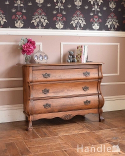 アンティーク家具 アンティークのチェスト 南フランスの優雅なアンティーク家具、ワイドタイプのフレンチチェスト（コモード） 