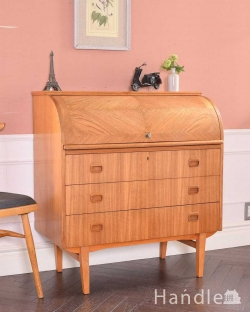 アンティーク家具 ビューロー 引き出しがたっぷり付いたアンティーク家具、北欧テイストのライティングビューロー