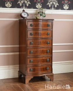 アンティーク家具 アンティークのチェスト マホガニー材のアンティーク英国家具、美しいチェスト(トールボーイ)