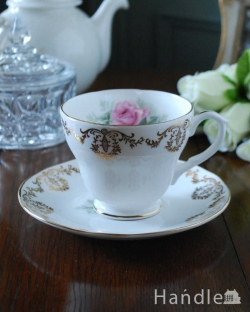 アンティーク雑貨 アンティーク食器 ダッチェス(DUCHESS)の薔薇が美しいのカップ&ソーサー(ボーンチャイナ)