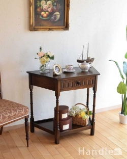アンティーク家具 アンティークのテーブル 英国のアンティーク家具、引き出しが付いたコンソールテーブル