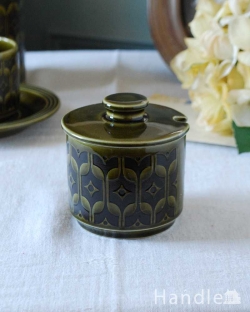 アンティーク雑貨 アンティーク食器 ホーンジーのアンティークのシュガーポット、「エアルーム」レイクランドグリーン