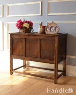 アンティーク家具 ブランケットボックス・収納ボックス オーク材のクラシックなアンティーク家具、引き出し付きのブランケットボックス