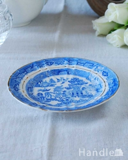 アンティーク雑貨 アンティーク食器 イギリス輸入アンティーク雑貨、英国伝統のデザインウィローパターンプレート