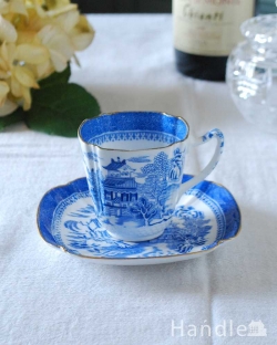 アンティーク雑貨 アンティーク食器 英国コープランド（スポード）のシノワズリな雰囲気漂うアンティークのカップ＆ソーサー
