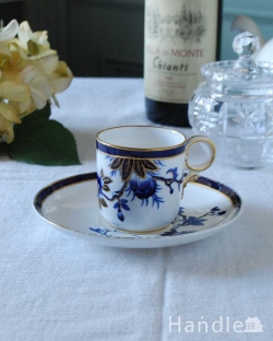 アンティーク雑貨 アンティーク食器 シックなお花と金彩のコラボがかっこいいロイヤルウースターのアンティークカップ＆ソーサー