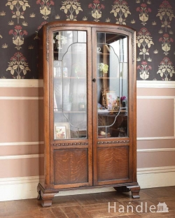 アンティーク家具 アンティークのキャビネット 英国で見つけたアンティーク家具、オーク材の木製ブックケース（本棚）