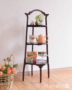 アンティーク家具 プランツスタンド 英国のアフタヌーンティーを自宅で楽しめる、マホガニー材のアンティークケーキスタンド 