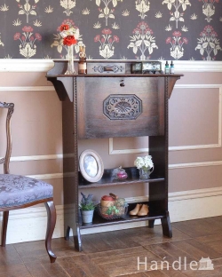 アンティーク家具 ビューロー おしゃれなアンティーク英国家具、小ぶりなスチューデントビューロー