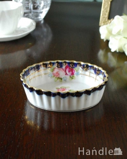 アンティーク雑貨 アンティーク食器 金彩装飾と薔薇のアンティークミニディッシュ(トレイ)、オールドノリタケマルキ印