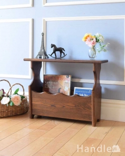 アンティーク家具 マガジンラックおしゃれ フランス輸入の小さなアンティーク家具、サイドテーブルにもなるマガジンラック