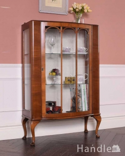 アンティーク家具 アンティークのキャビネット 英国スタイルの上品なアンティークのガラスキャビネット（ショーケース）