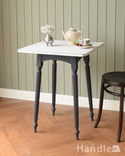 アンティーク家具 アンティークのテーブル ツートンカラーのペイントが可愛いアンティークのオケージョナルテーブル