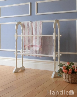 アンティーク家具 その他 アンティーク家具 ペイント仕上げのアンティーク雑貨、木製のタオルハンガー（５本タイプ）