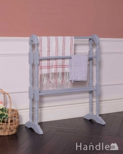 アンティーク家具 その他 アンティーク家具 フランスらしいペイント仕上げのアンティーク雑貨、木製のタオルハンガー（５本タイプ）