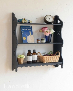 アンティーク家具 アンティークのウォールハンガー フランスで見つけたペイント仕上げのアンティークウォールシェルフ