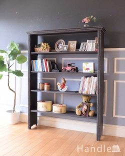 アンティーク家具 アンティークのキャビネット フランスから届いたアンティーク家具、ペイント仕上げのオープンブックシェルフ