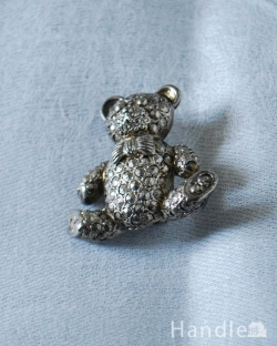 アンティーク雑貨 アンティークブローチ イギリスで見つけたアンティークアクセサリー、きらきら輝くクマのブローチ
