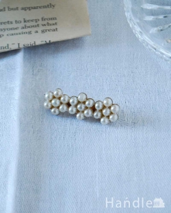 アンティーク雑貨 アンティークブローチ イギリスで見つけたアンティークアクセサリー、ゴールドとパールの上品なブローチ
