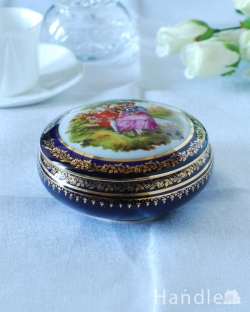 アンティーク雑貨 アンティーク食器 フランスで見つけた描かれたお花が美しいリモージュのジュエリーケース