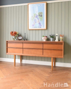 アンティーク家具 アンティークのチェスト シンプルで使いやすいサイズのチェストサイドボード、北欧スタイルのヴィンテージ家具