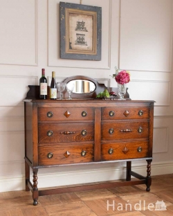 アンティーク家具 アンティークのキャビネット 英国アンティーク家具、ミラーバックサイドボード(ミラー付きチェスト)