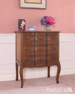 アンティーク家具 アンティークのチェスト お洒落なアンティークのフレンチインテリア、どこにでも置ける3段チェスト