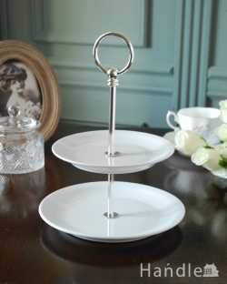 インテリア雑貨 テーブルウェア フランスのおしゃれな磁器の食器、ピリヴィッツ社の二段式ケーキスタンド