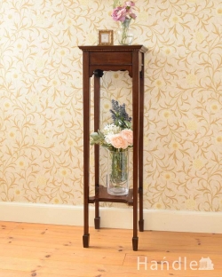 アンティーク家具 プランツスタンド 英国輸入の美しいアンティーク家具、象嵌が美しいプランツスタンド 