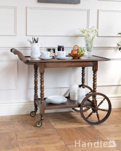 アンティーク家具 アンティークのワゴン・トローリー 持ち手が付いた美しい英国アンティークトロリーワゴン