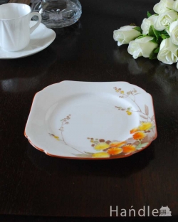 アンティーク雑貨 アンティーク食器 アカシアの花が描かれたシェリー窯のアンティークプレート（ACACIA）