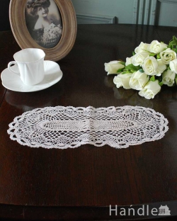アンティーク雑貨 ドイリー・クロス 繊細で華やかなフランスアンティーク雑貨、手編みのドイリーレース
