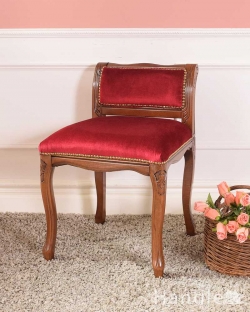 アンティーク風 アンティーク風の椅子 赤いベルベッドが高貴なアンティーク風スモールチェア