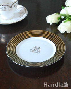 アンティーク雑貨 アンティーク食器 フランスで見つけたゴールドのラインが華やかなアンティークのプレート