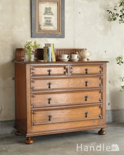 アンティーク家具 アンティークのチェスト 英国ならではのカッコイイアンティーク家具、風格ある佇まいが素敵なチェスト