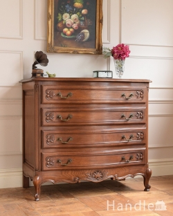 アンティーク家具 アンティークのチェスト 南仏スタイルのアンティーク家具、優雅なフォルムのフレンチチェスト(ドロワー)