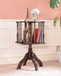 アンティーク家具 アンティークのテーブル 英国で見つけた回転するお洒落で機能的なアンティーク家具、リボルビングブックケース (サイドテーブル)