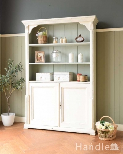 アンティーク家具 アンティークのキャビネット とっても可愛いフランス色、アンティークのペイントキャビネット