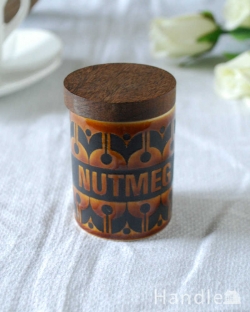 アンティーク雑貨 アンティーク食器 ホーンジー社「エアルーム」の陶器のスパイスポット(NUTMEG)