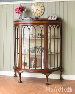 アンティーク家具 アンティークのキャビネット 英国のアンティーク家具、マホガニー材のガラスキャビネット（飾り棚）