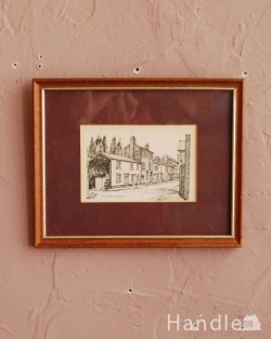アンティーク雑貨 アンティーク額縁・ポスター 壁から始めるオシャレなインテリア、イギリスアンティークのアートフレーム(街並み)