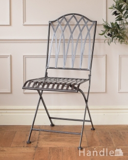 アンティーク風 アンティーク風の椅子 アンティーク風のスチール製ガーデンチェア（折り畳み式）