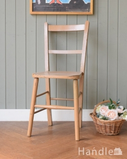 アンティークチェア・椅子 キッチンチェア アンティークの椅子、ナチュラルな木製のアンティークスクールチェア