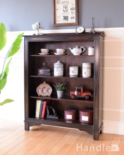 アンティーク家具 アンティークのキャビネット 英国スタイルのアンティーク家具、オープン棚のブックシェルフ(本棚)