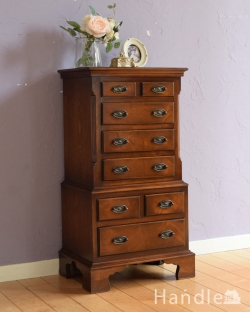 アンティーク家具 アンティークのチェスト イギリスのアンティーク家具、艶のある美しいサイドチェスト