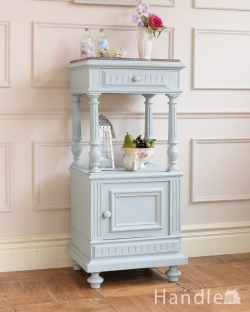 アンティーク家具 アンティークのキャビネット フランスのペイントアンティーク家具、大理石天板のサイドキャビネット