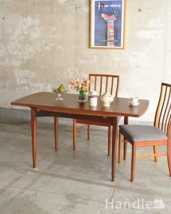 アンティーク家具 アンティークのテーブル イギリスのヴィンテージダイニングテーブル、伸長式のドローリーフテーブル